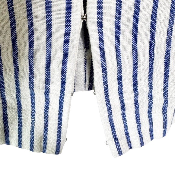 Madewell 100% Linen Scoopneck Stripe Crop Tank in Bluestone Size M - Picture 8 of 12